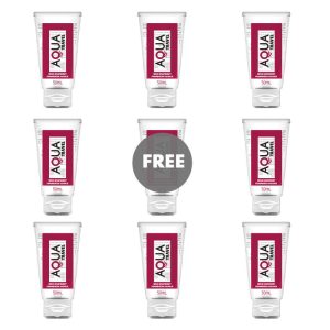 AQUA TRAVEL - WILD RASPBERRY FLAVOUR WATERBASED LUBRICANT - 50 ML 8+1 FREE
