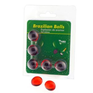 TALOKA - 5 BRAZILIAN BALLS STRAWBERRIES  CHAMPAGNE INTIMATE GEL