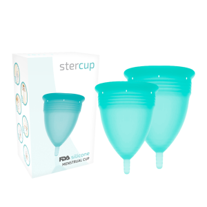 STERCUP - FDA SILICONE MENSTRUAL CUP PACK SIZE S + L AQUAMARINE