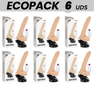 ECOPACK 6 UNITS - BASECOCK REALISTIC VIBRATOR REMOTE CONTROL FLESH 19 CM -O- 4 CM