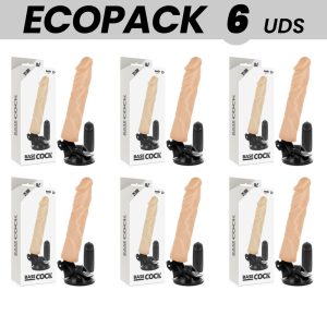 ECOPACK 6 UNITS - BASECOCK REALISTIC VIBRATOR REMOTE CONTROL FLESH 21 CM -O- 4 CM