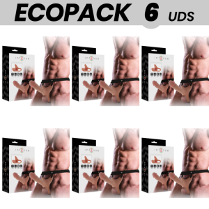 ECOPACK 6 UNITS - INTENSE HOLLOW HARNESS WITH DILDO 16 X 3.5 CM