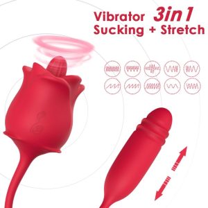 ARMONY - 3-IN-1 PINK, STIMULATOR, SUCTION AND UPDOWN WITH RED TAIL