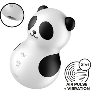 SATISFYER - POCKET PANDA STIMULATOR  VIBRATOR BLACK AND WHITE