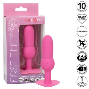 CALEXOTICS - FIRST TIME ANAL PLUG BEADED PROBE 10 VIBRATIONS PINK