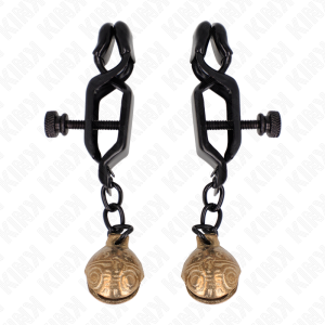 KINK - BELL JAW STYLE NIPPLE CLAMPS BLACK 7 CM