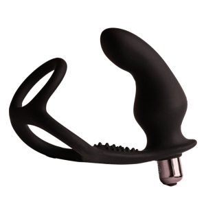 ROCKS-OFF - RO-ZEN RRO ANAL PLUG WITH VIBRATING PENIS RING BLACK