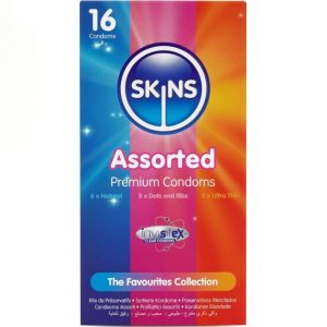 SKINS - ASSORTED PREMIUM CONDOMS PACK 16