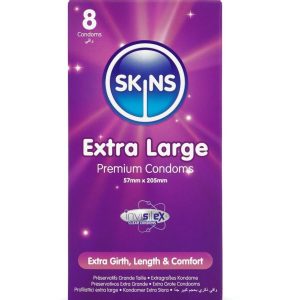 SKINS - EXTRA LARGE PREMIUM CONDOMS PACK 8