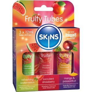 SKINS - FRUITY LUBES KIT WATERMELON, STRAWBERRY  MANGO LUBRICANTS 3 x 12 ML