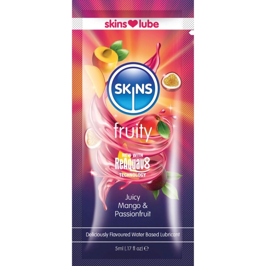 SKINS - FRUITY WATER-BASED LUBRICANT MANGO  PASSION FRUIT SINGLE-DOSE 5 ML