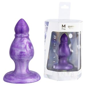 SILEXD - QUEEN ANAL PLUG FANTASY LIQUID SILICONE THERMOREACTIVE PURPLE 9.2 CM
